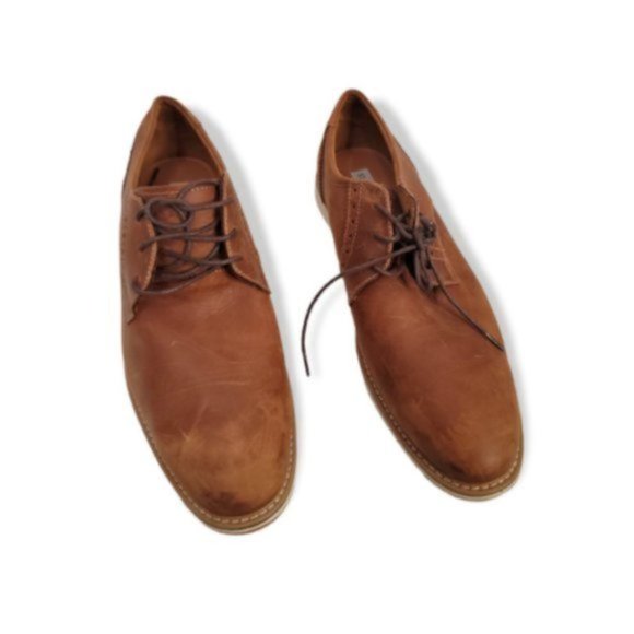 Steve Maddan Men\'s Brown Leather Lace Up Flat Shoes Size US 11.5M main image 4